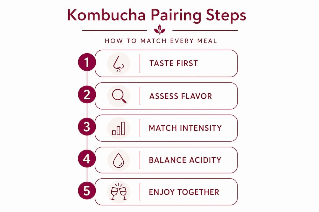 Infographic with kombucha pairing steps