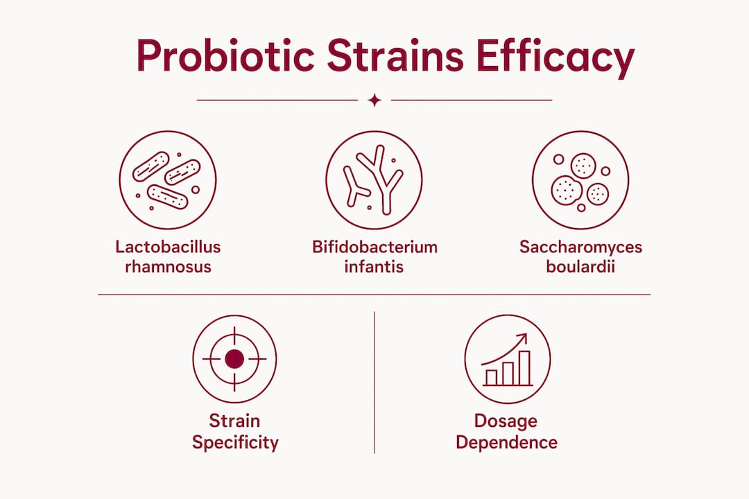 Infographic illustrating probiotic strains ranked by use