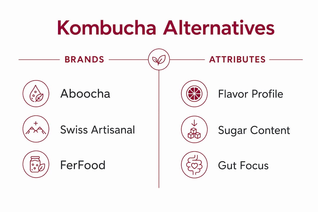 Infographic comparing kombucha alternatives in Singapore