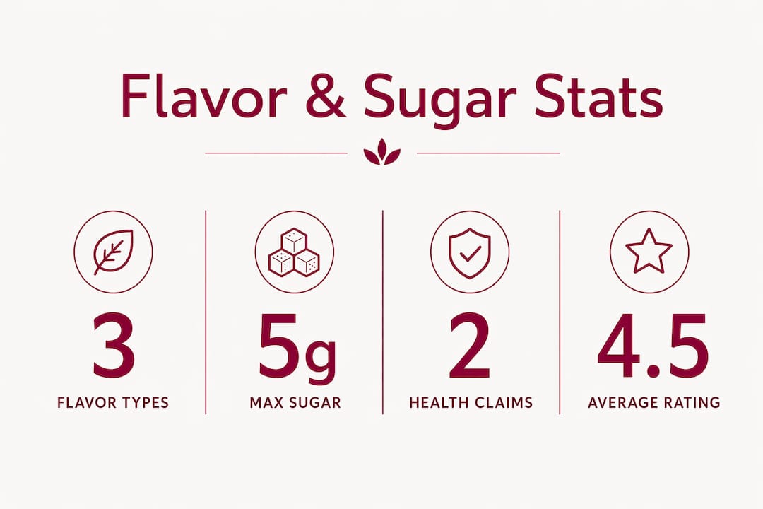 Infographic comparing kombucha flavor types and sugar levels