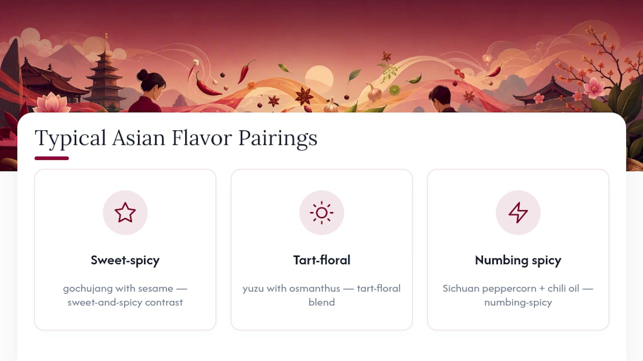 Diagram of Asian flavor combination categories
