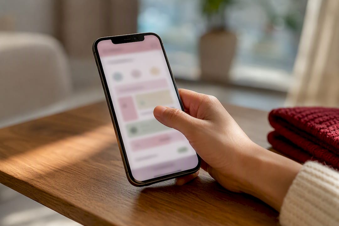 Hand recording symptoms in a tracking app