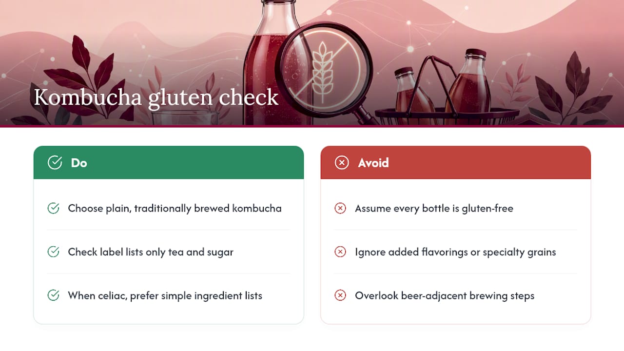 Why Plain Kombucha Is Usually Gluten-Free — overview diagram