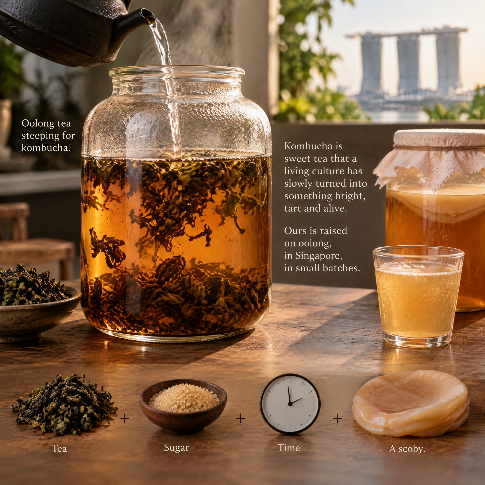 Kombucha Oolong Steeping Oolong tea steeping for Aboocha kombucha Singapore
